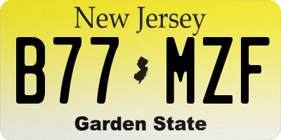 NJ license plate B77MZF