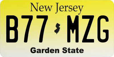 NJ license plate B77MZG