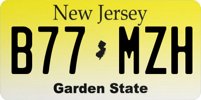 NJ license plate B77MZH