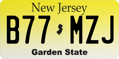 NJ license plate B77MZJ