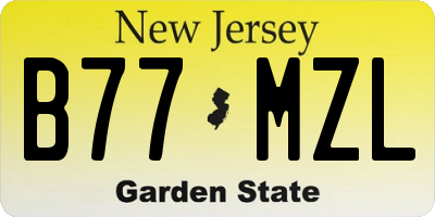 NJ license plate B77MZL