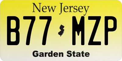 NJ license plate B77MZP