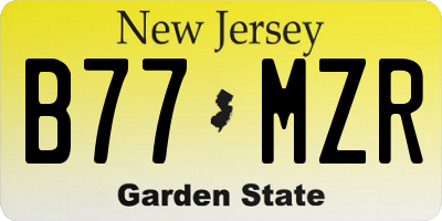 NJ license plate B77MZR