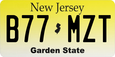 NJ license plate B77MZT