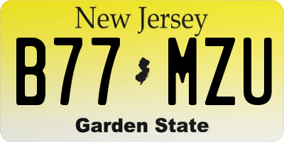 NJ license plate B77MZU