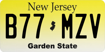 NJ license plate B77MZV