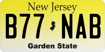 NJ license plate B77NAB