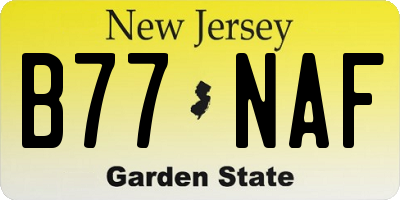 NJ license plate B77NAF