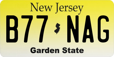 NJ license plate B77NAG