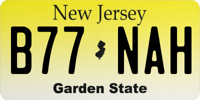 NJ license plate B77NAH