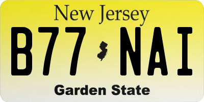 NJ license plate B77NAI
