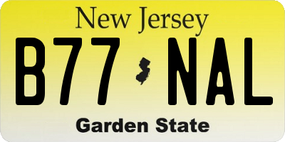 NJ license plate B77NAL
