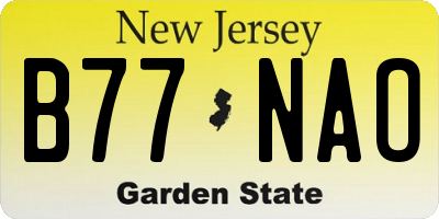 NJ license plate B77NAO
