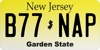 NJ license plate B77NAP