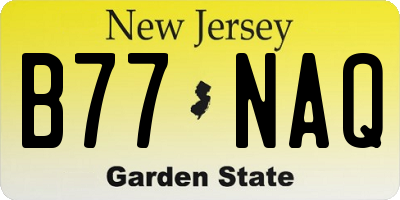 NJ license plate B77NAQ