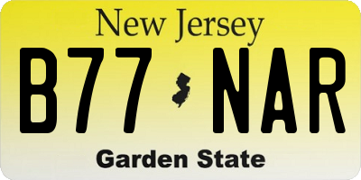NJ license plate B77NAR