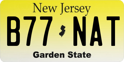 NJ license plate B77NAT