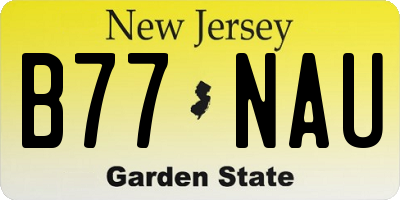NJ license plate B77NAU