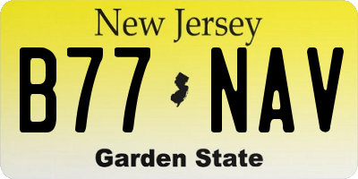 NJ license plate B77NAV