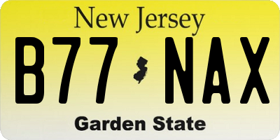 NJ license plate B77NAX