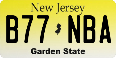 NJ license plate B77NBA