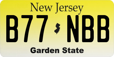 NJ license plate B77NBB