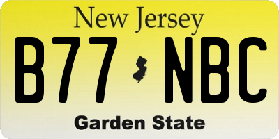 NJ license plate B77NBC