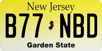 NJ license plate B77NBD