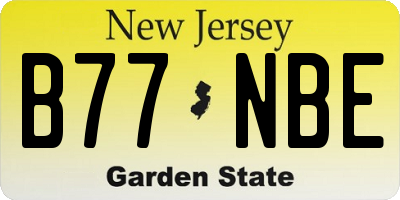NJ license plate B77NBE