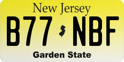 NJ license plate B77NBF
