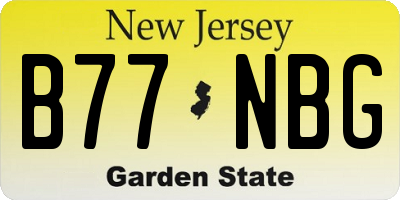 NJ license plate B77NBG