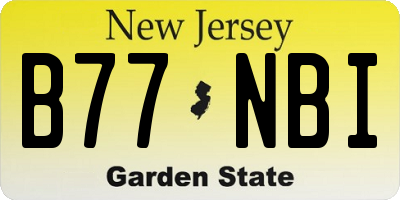 NJ license plate B77NBI