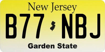 NJ license plate B77NBJ