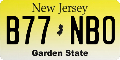 NJ license plate B77NBO