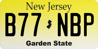 NJ license plate B77NBP