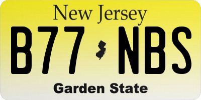 NJ license plate B77NBS