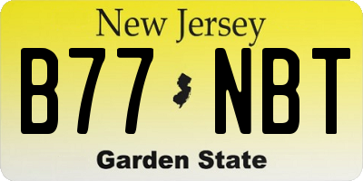 NJ license plate B77NBT