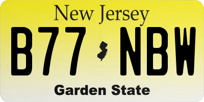 NJ license plate B77NBW