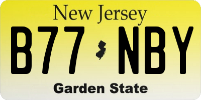 NJ license plate B77NBY