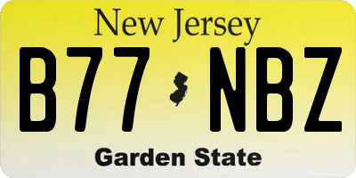 NJ license plate B77NBZ