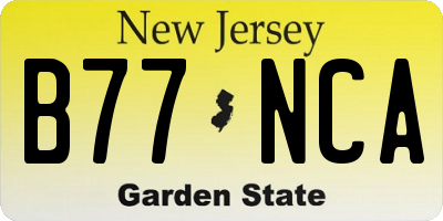 NJ license plate B77NCA