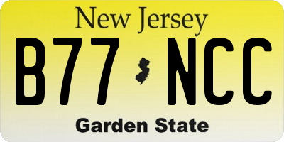 NJ license plate B77NCC