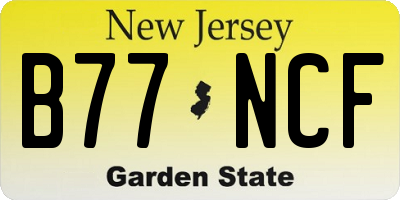 NJ license plate B77NCF