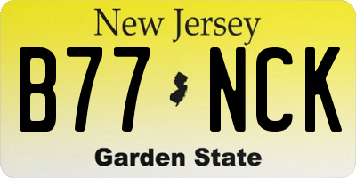 NJ license plate B77NCK