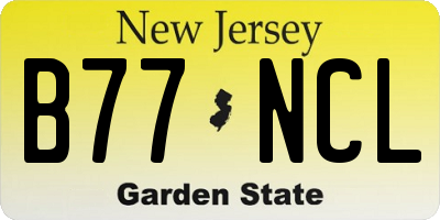 NJ license plate B77NCL