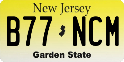 NJ license plate B77NCM
