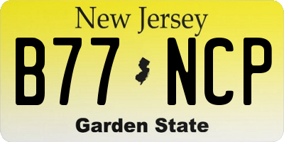 NJ license plate B77NCP