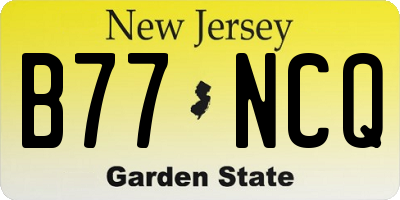 NJ license plate B77NCQ
