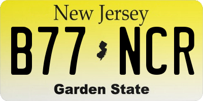 NJ license plate B77NCR