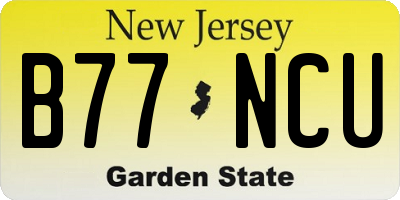 NJ license plate B77NCU